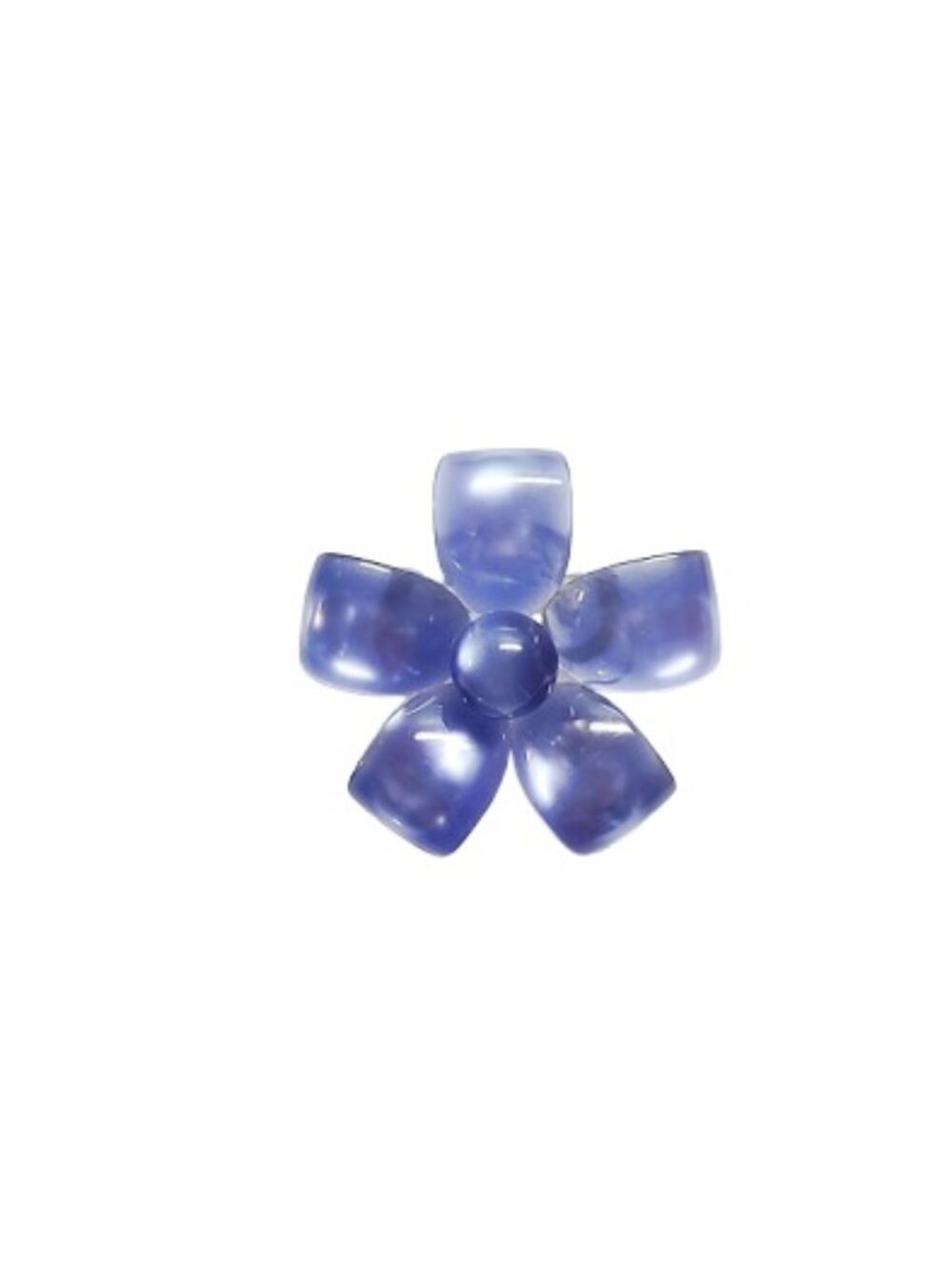 1960s Vintage Large Bright Blue Moon Glow Lucite Plastic Flower Pin Brooch